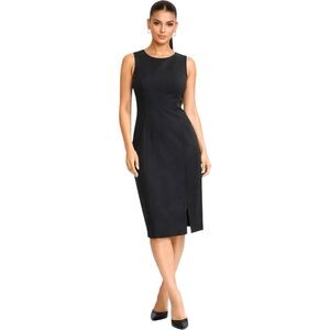 Ann Taylor Black Sheath Midi Dress Sleeveless Work Office NWT Size 2